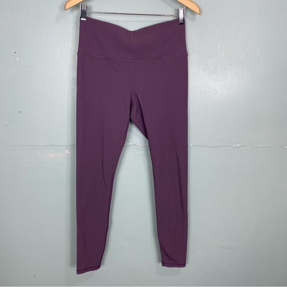 Athleta Elation Rib Tight Leggings Purple 631867 Sz L